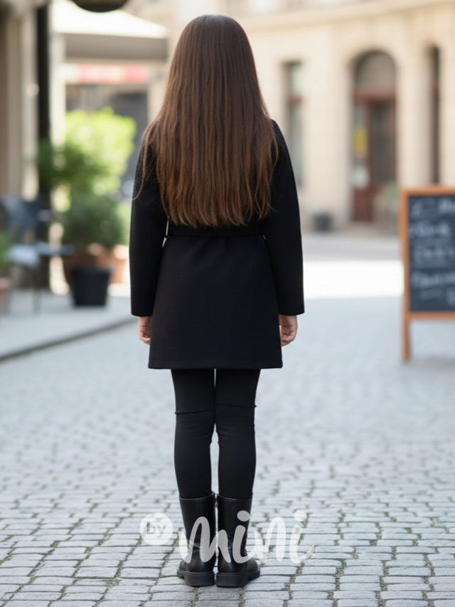 Flaušový kabátek CHIC černý