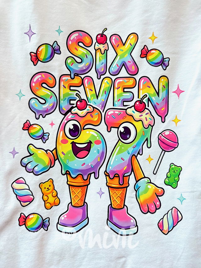 Six Seven triko candy bílé