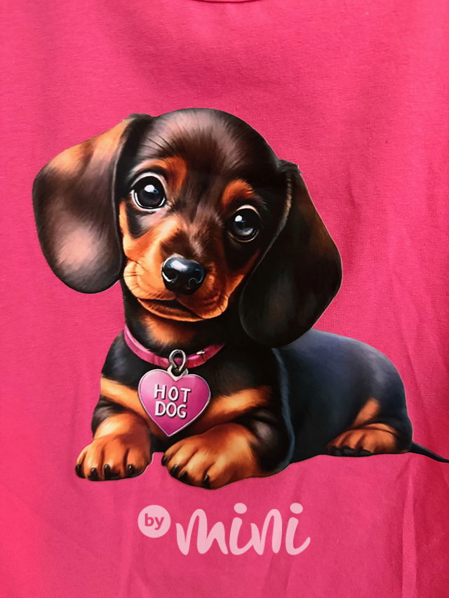 Jezevčík triko malinové