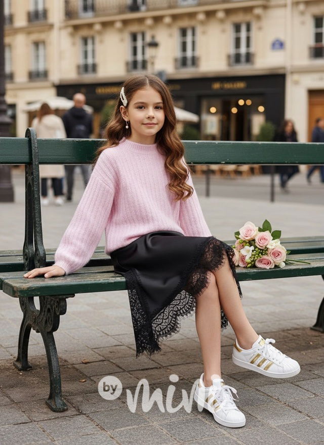 PREMIUM svetr s balonovými rukávy růžový