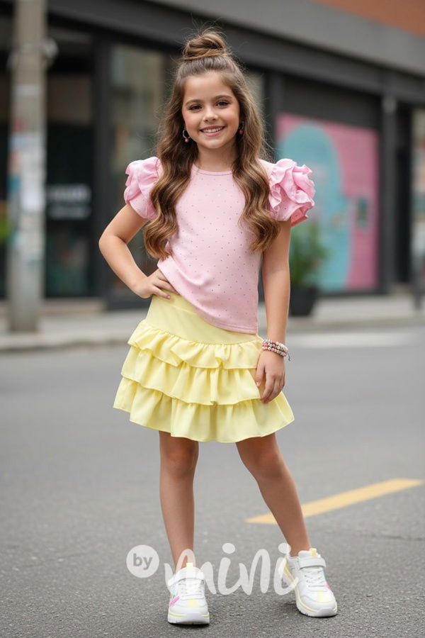 Růžová blůzka s kamínky ROSE