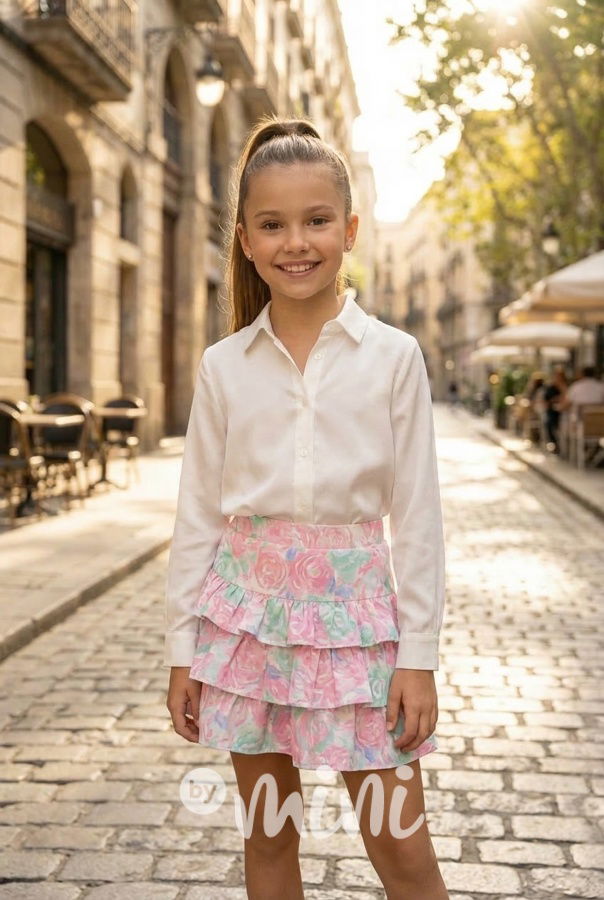 Květované sukňokraťasy pink