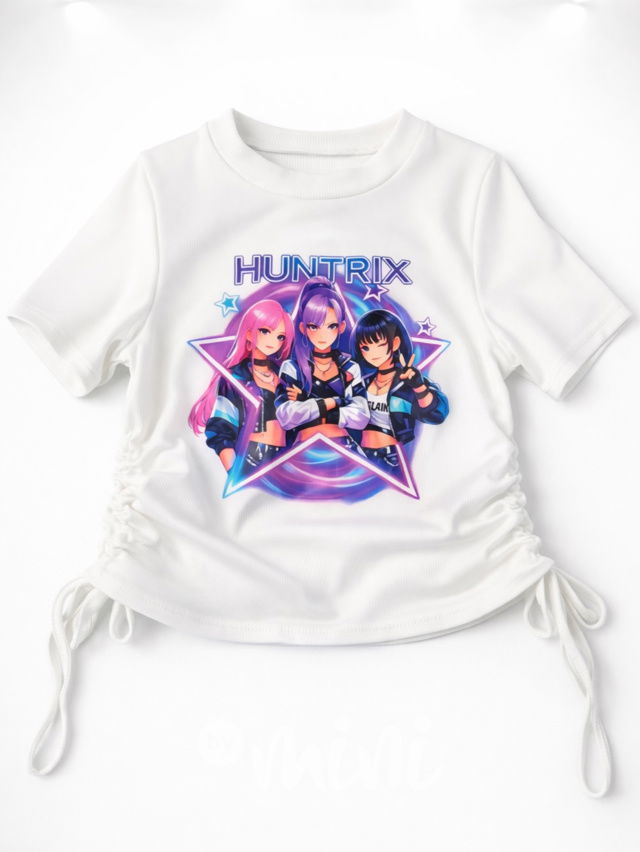 Huntrix bílá blůzka na stahování