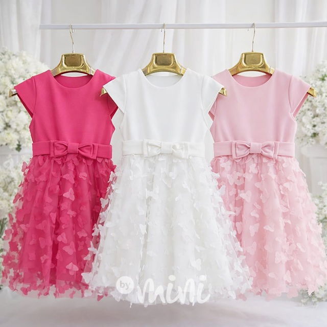 Motýlkové šaty malinové