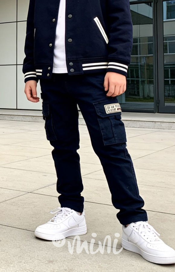 Cargo kalhoty CITY modré