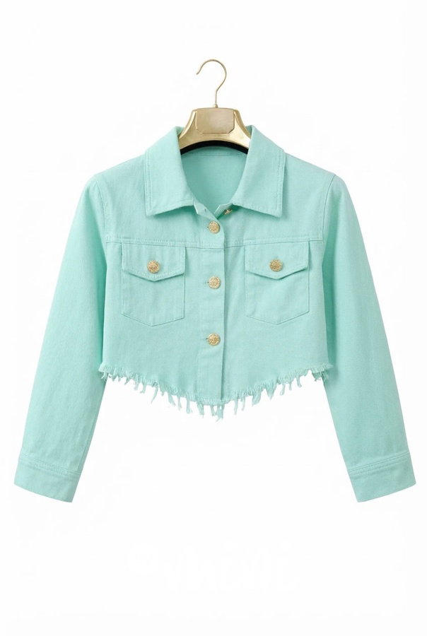 Mint crop denim bunda