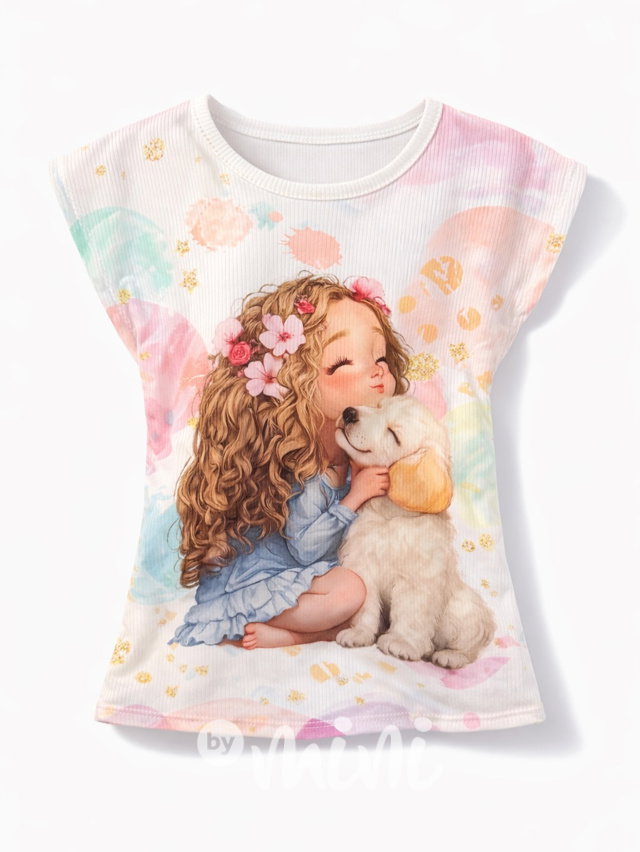 Girl&Dog žebrované triko