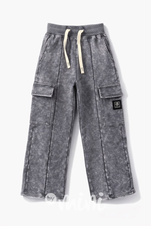 Acid wash dark cargo tepláky