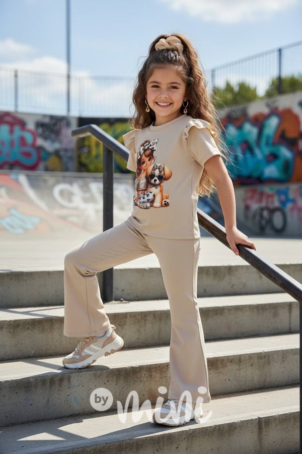 CUTIE blůzka + zvonáče beige