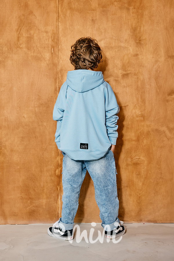 Mash Mnie hoodie mikina WOLF nebeská