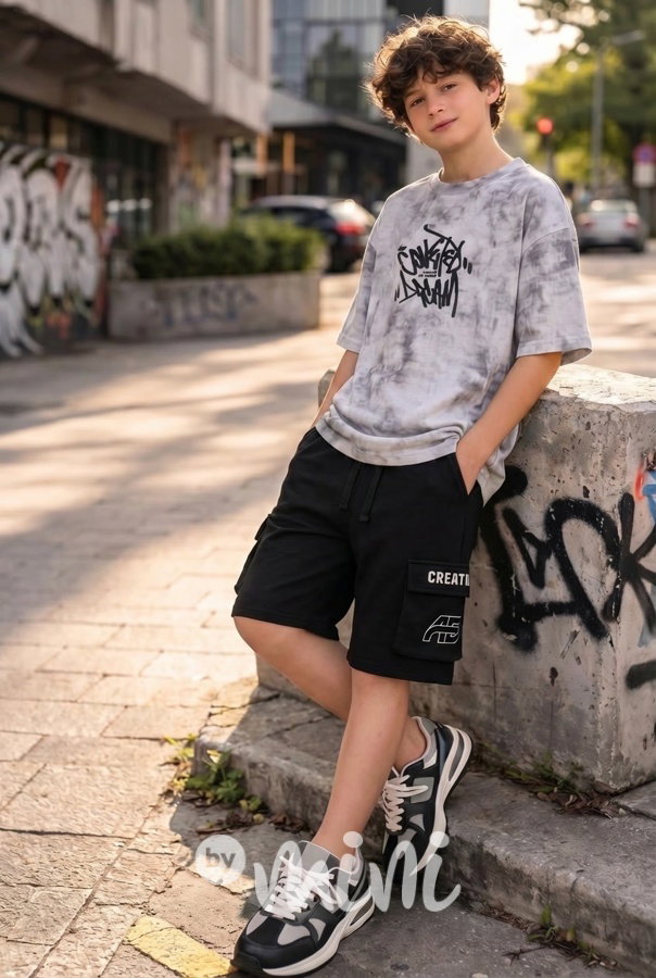 Bavlněné kraťasy s kapsami černé