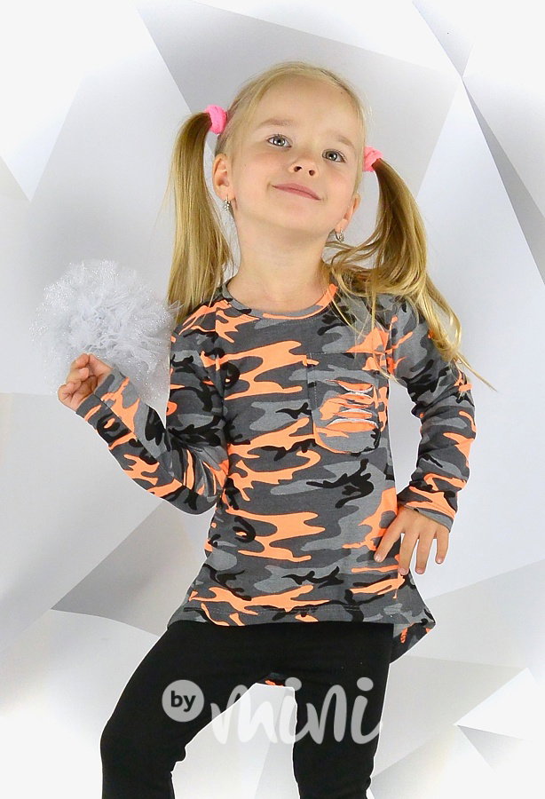 Neon orange army triko