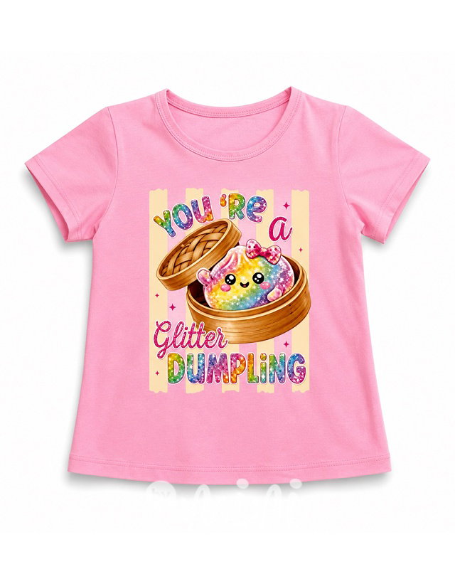 Squishy dumpling triko GLITTER růžové