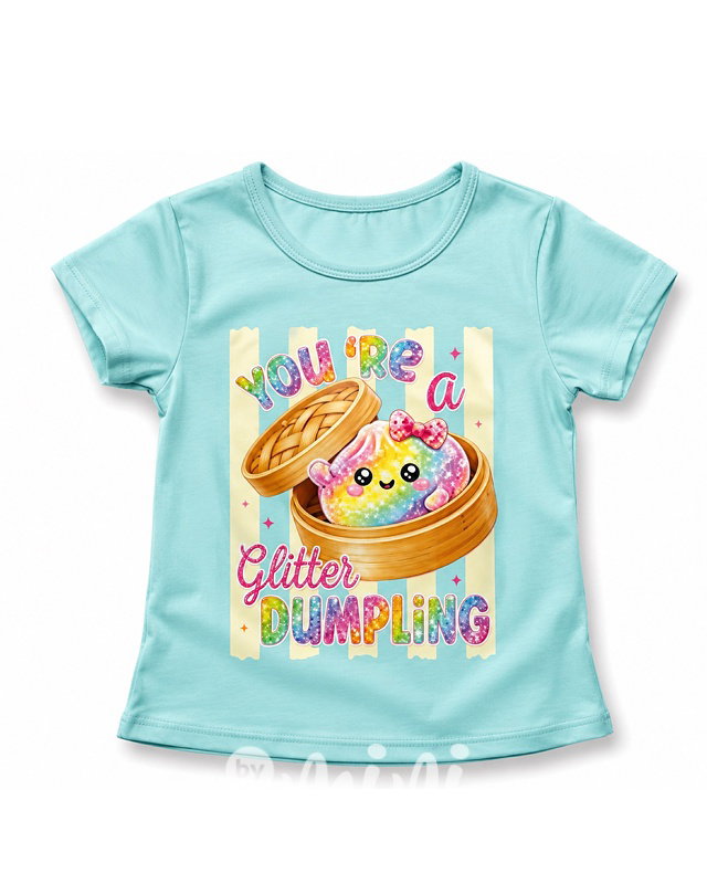 Squishy dumpling triko GLITTER tyrkys