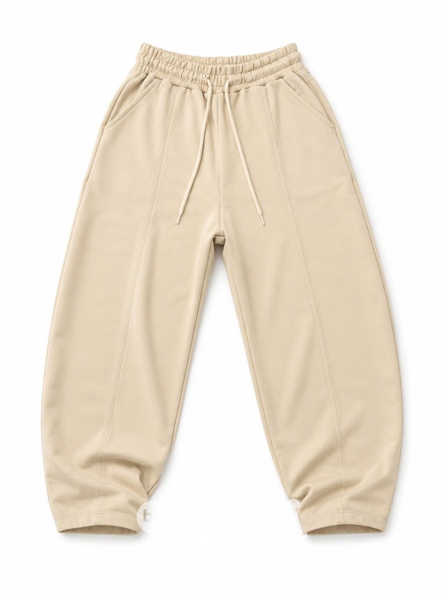 Sand beige barrel baggy teen tepláky