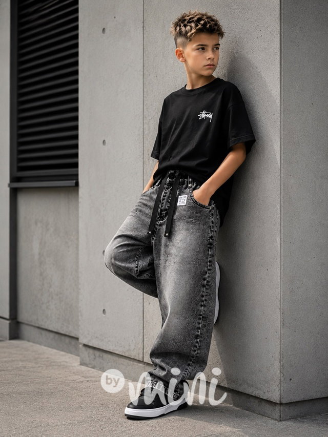 Graphite drift baggy jeans