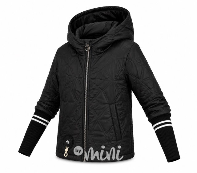 PREMIUM FASHION bunda s dlouhými náplety BLACK