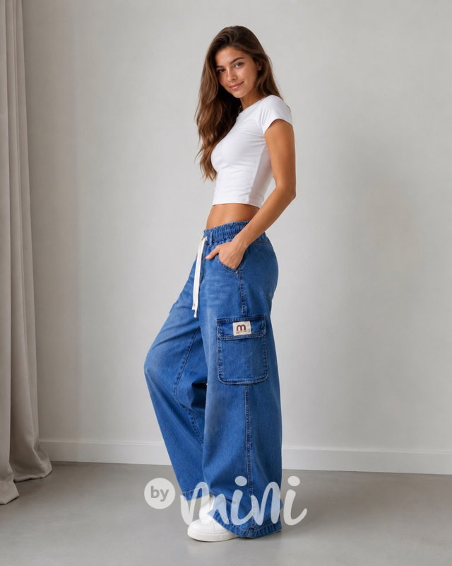 Cloud wide cargo jeans