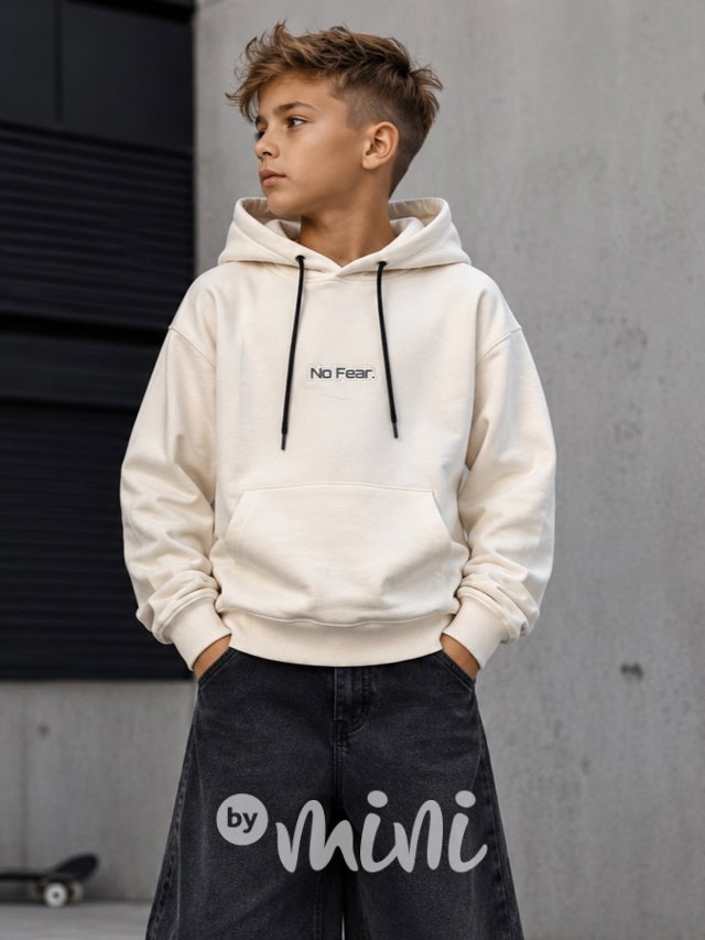 Lehká bavlněná mikina NO FEAR krémová