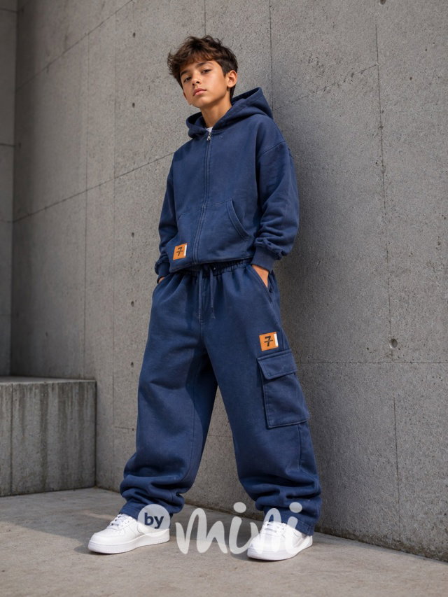 Blue denim soft cotton souprava