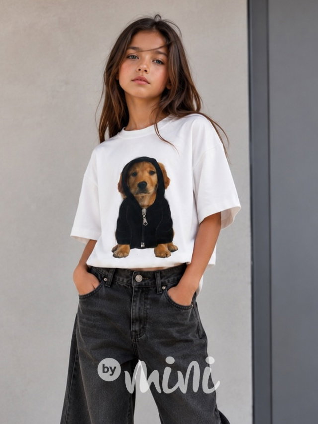 Street puppy oversize triko s 3D kapucí na zip white