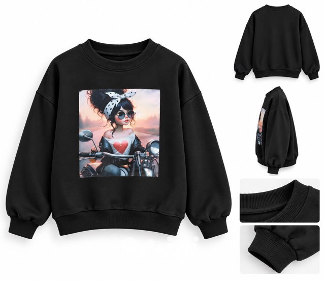 Rebel GIRL premium mikina s kamínky