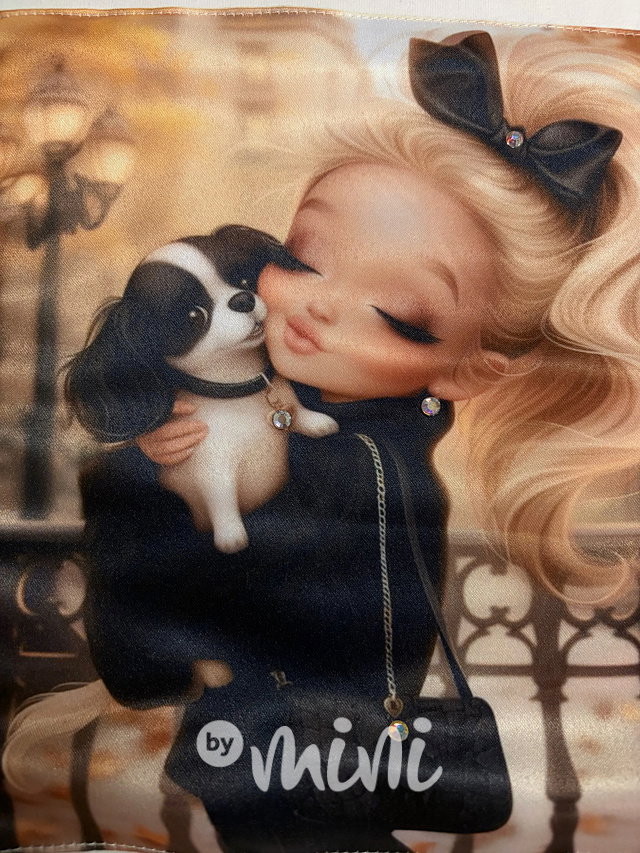 PREMIUM blůzka Puppy s kamínky white