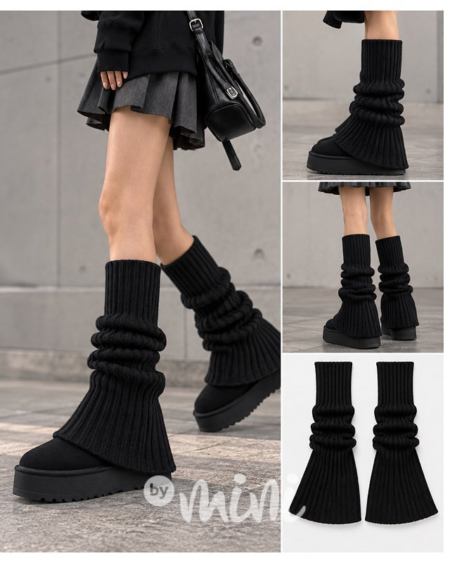 Teen flare knit návleky black
