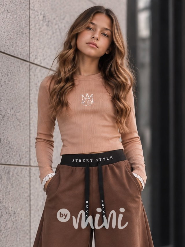 PREMIUM crop teenage blůzka beige