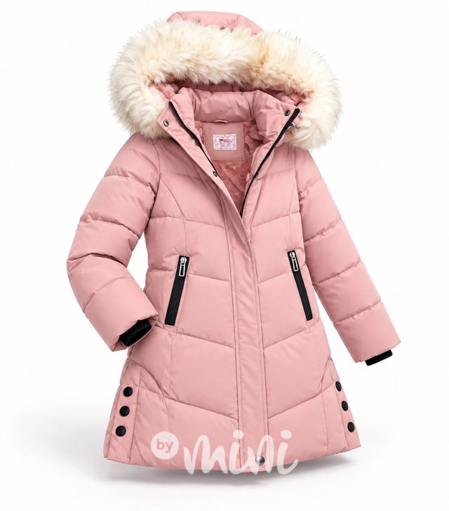 Zimní kožíškový kabát PINK