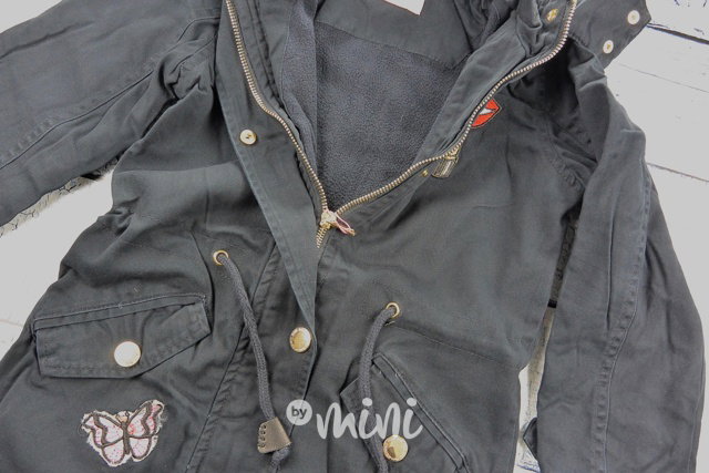Marine blue jarní parka s nášivkami