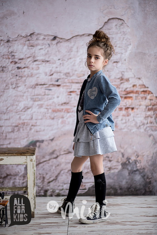 Jeans mikina sweet kitty grey