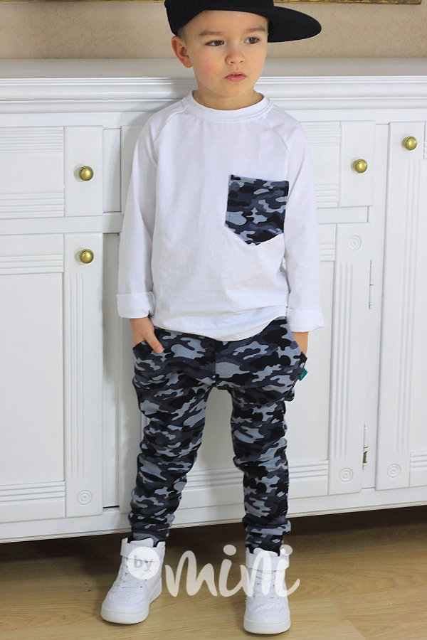 Šedé army baggy tepláčky