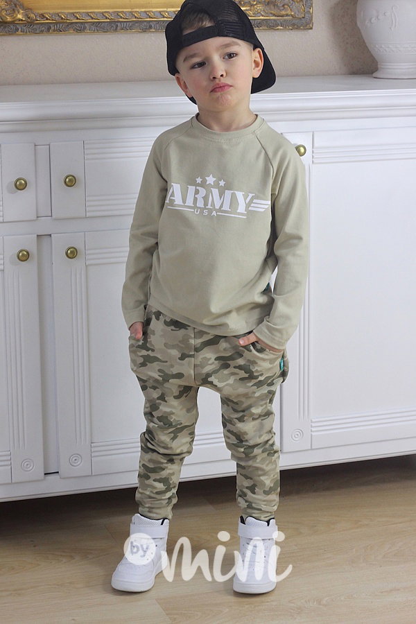 Sand army baggy tepláčky