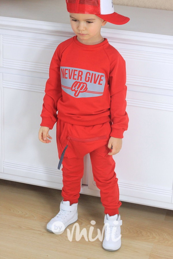 Red zipové baggy tepláčky