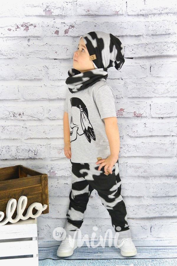 Punk skull triko grey