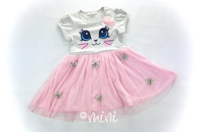 Cute cat dress grey