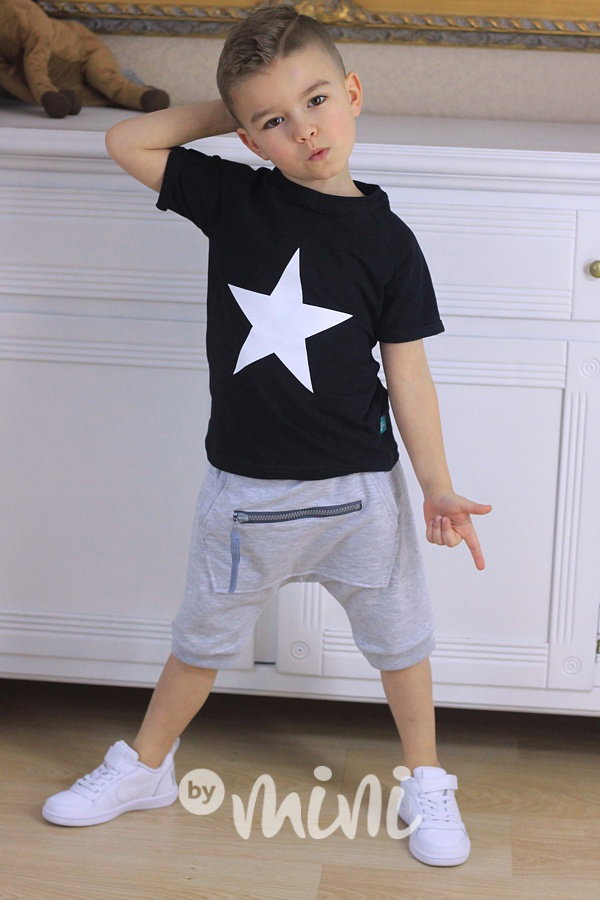 Grey baggy shorts zip