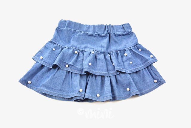 Jeans sukně s perličkami