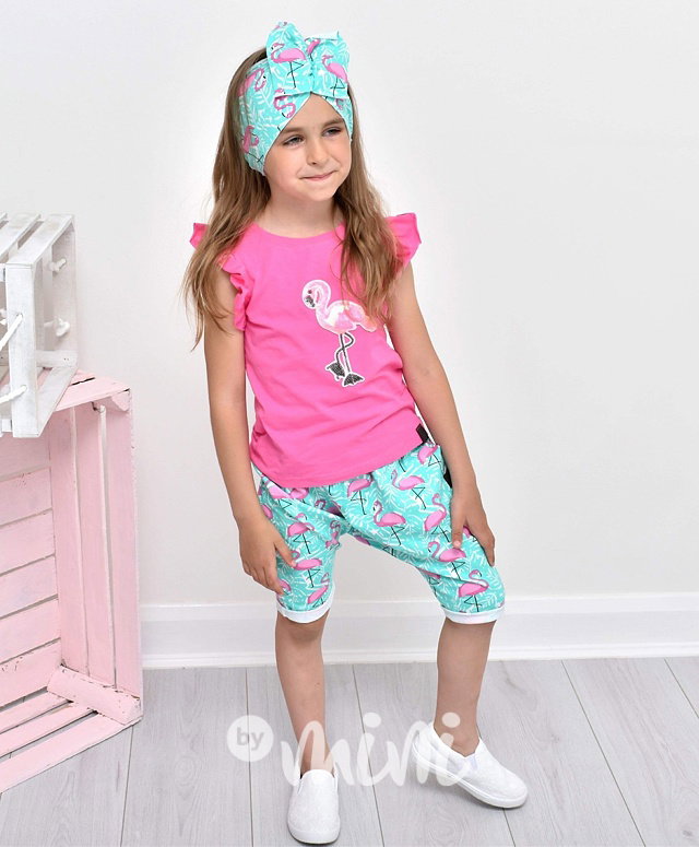 3ks Flamingo summer komplet pink