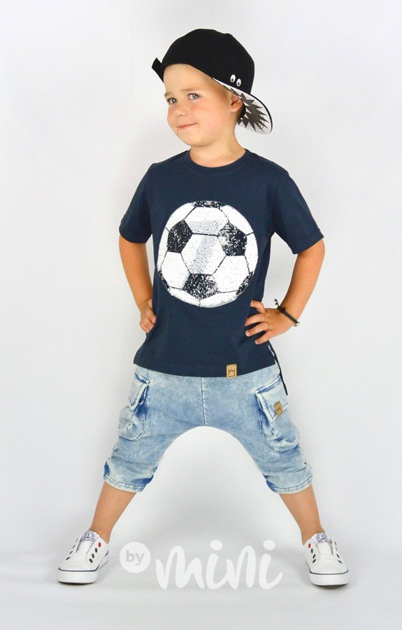 Football modré triko s přetáčecími flitry