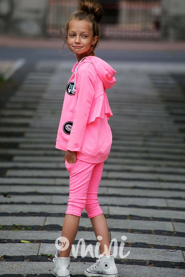 Neon pink atypická mikina