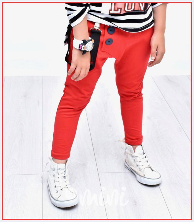 Red baggy kalhoty s laclem