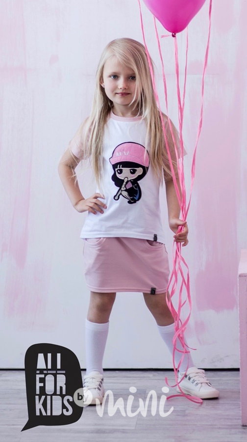 3ks souprava PINK: mikina, sukně, triko flitry