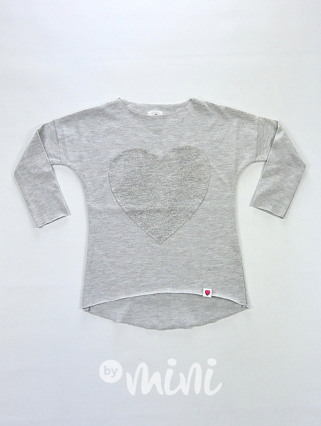 Shimmer heart tričko šedé