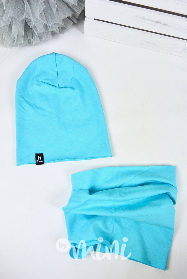 Baby blue chlapecká houmles čepice s tunelem
