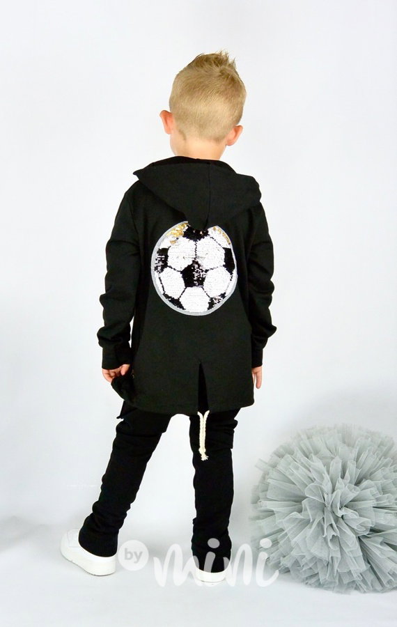 Football long mikina černá flitry