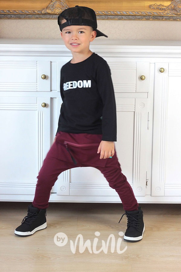 Bordo baggy tepláčky se zipem