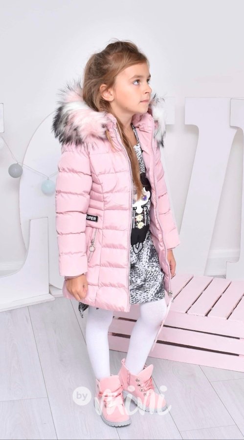 Powder pink zimní kabátek