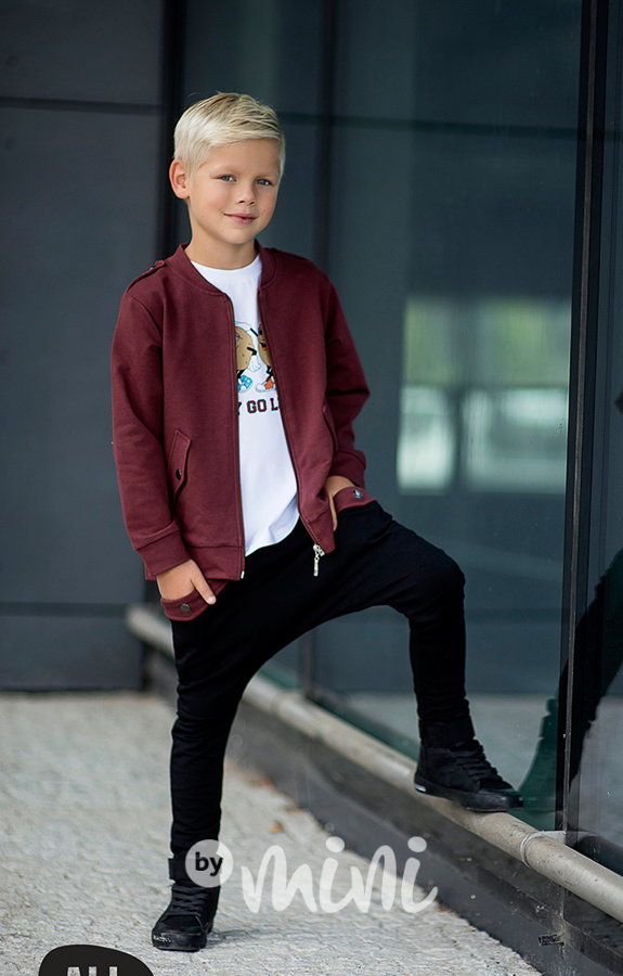 Black/Bordo baggy tepláčky
